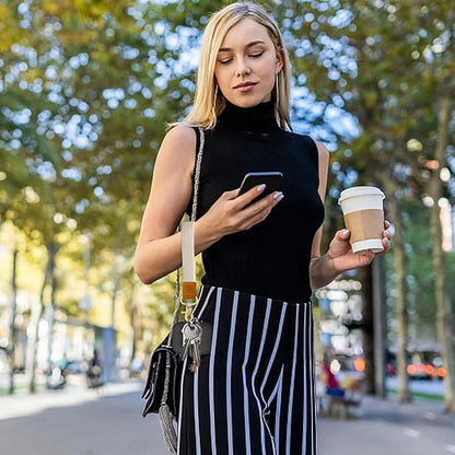 Fishent Stretchy Wristlet Keychain,Braided Cute Wrist Lanyards for Keys, Key Chain Holder for Women Men, Wrist Strap Keychain for Car Keys Phone Camera Wallet ID Badges Card (Starlight)