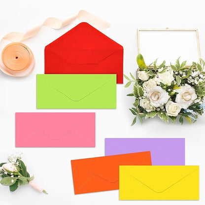 500 Pcs #10 Business Envelopes Adhesive Standard Envelopes Colored Envelopes for Office Check Invoices Letters Letterhead Invitations Announcements 4-1/8 x 9-1/2'' (Cute Color)