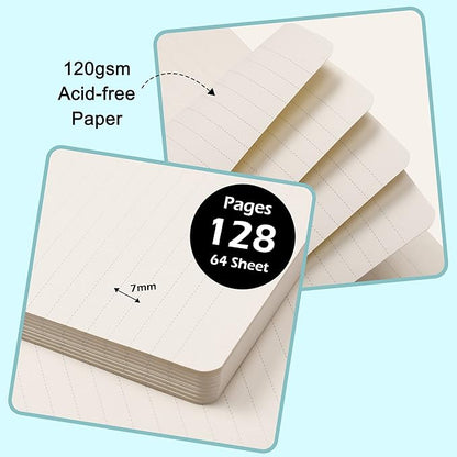 Ruled Notebook/Journal - Classic Lined Journal/Notebook, 5.3'' x 8.26'', Hardcover with Thick Paper, Banded + Pen Holder +Inner Pocket - White