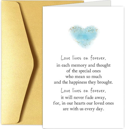 Sympathy Card, Bereavement Card, Condolence Card, Sorry for Your Loss Card, Thinking of You Card, Sympathy Card for Loss of Pet or Loved One, Love Lives On Forever Poem Card