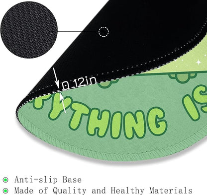 Gctriki Dumpster on Fire Mouse Pad, Cute Sage Green Mouse Pads for Desk, Funny Round Mousepad for Laptop Gaming Stitched Edge Non-Slip Rubber Base, Cute Green Office Desk Accessories Decor for Women