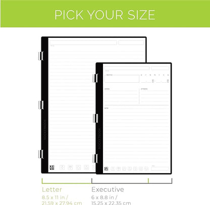 Rocketbook Pro Lined Page Pack | Scannable Pro Notebook Paper - Write, Scan, Erase, Reuse | 20 Lined Sheets | Executive Size: 6 in x 8.8 in