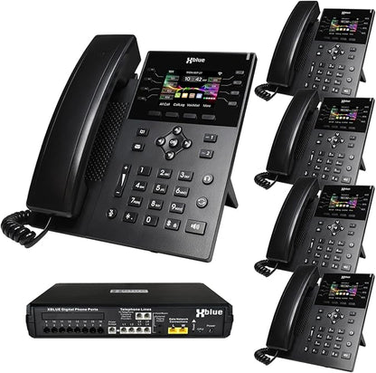 XBLUE X16 Plus VoIP System Bundle with (5) IP8g IP Phones - Including Auto Attendant, Voicemail, Remote Phone Extensions & Call Recording
