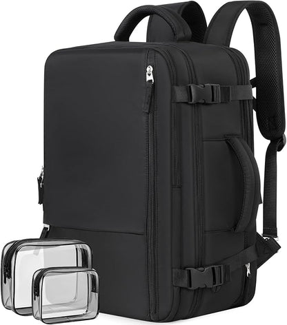 Large Carry-on Backpack for Men Women, Travel Backpack Flight Approved, Personal Item Backpack Bag on Airplanes, Black Backpacks for Traveling, Travel Essentials Must Haves