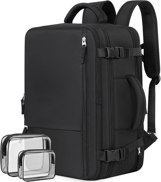 Large Carry-on Backpack for Men Women, Travel Backpack Flight Approved, Personal Item Backpack Bag on Airplanes, Black Backpacks for Traveling, Travel Essentials Must Haves
