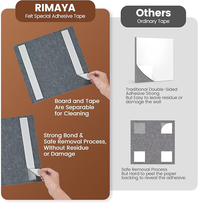 Large Cork Board for Walls with 30 Push Pins-48"X36", Easy to Peel&Stick Vision Bulletin Board Tiles, Black Poster Felt Board Supplies Set Home Office Classroom Corkboard Decor Self Adhesive