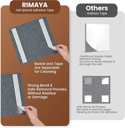 Large Cork Board for Walls with 30 Push Pins-48"X36", Easy to Peel&Stick Vision Bulletin Board Tiles, Black Poster Felt Board Supplies Set Home Office Classroom Corkboard Decor Self Adhesive