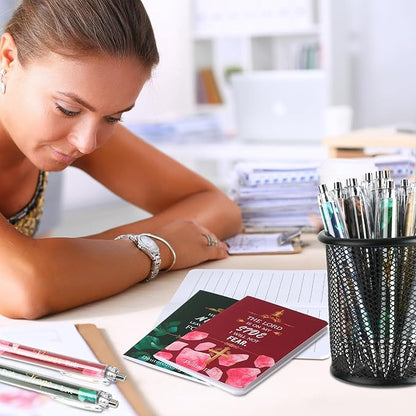 Colarr 24 Pcs Christian Bulk Gifts for Women Men Bible Verse Pens and Notebooks Religious Easter Gifts Scripture Ballpoint Pens Journals Sunday School Church Inspirational Study Supplies(Stone)