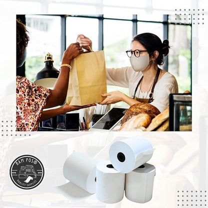 3" x 150' 1-Ply Bond Receipt Paper Rolls - For Kitchen Printers-TMU200 SRP275 Star SP700 - Darker & Clearer Prints - Efficiently for Kitchen Tickets & Order Receipts (12 Rolls)