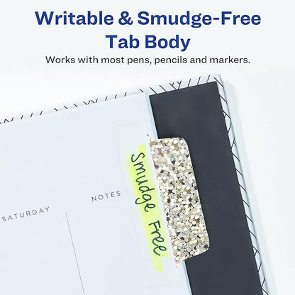 Avery Ultra Tabs Luxe Collection, 2.5" x 1" Margin Tabs, Holographic Iridescent Designs, 16 Repositionable Page Tabs (74179)