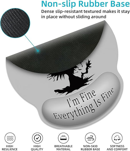 Ergonomic Mouse Pad with Wrist Support,Lightning Black Cat Mouse Pad with Wrist Rest,Relieve Wrist Pain Mousepad Non-Slip Rubber Base,Cute Mouse Pads for Desk,Computers,Laptop,Office,Home,Accessories