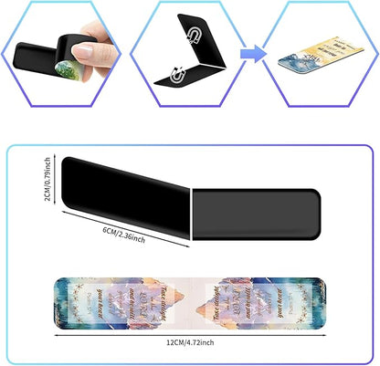 48 Piece Bible Verse Magnetic Bookmarks - Christian Scripture Inspirational Book Marks with Boxes - Religious Motivational Book Marker Prayer Page Clips for Women & Men Reading Gifts(Mountains Style)