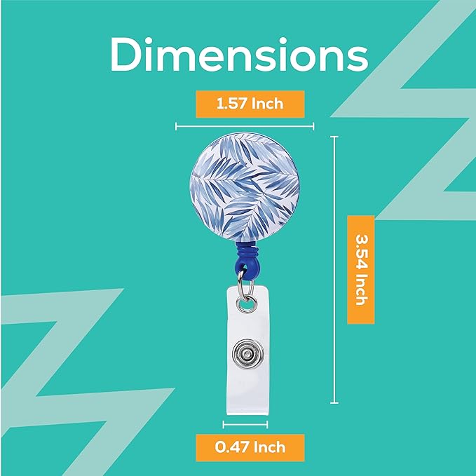 Will Well Badge Holders with Belt Clips for Securing onto Pockets and Purse Straps, with Retractable 27.5" UHMWPE Fiber Pull Cords, Strong Build with Fun Designs - 2-Pack, Leaf Print