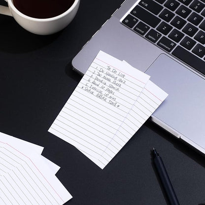 Vertical Ruled Index Cards 3 X 5 Flashcards Double Sided Lined Notecards Heavy Weight Ruled Checklist Card Thick Recipe Cards for Studying, School, Home and Office（White,200 Count）