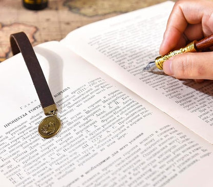 Bookmarks, Handmade Retro Cross Bible Bookmark with Long Leather Straps, Christian Saint Book Mark, Ideal Christian Gift (Style 5)