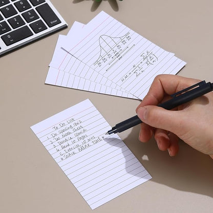 Vertical Ruled Index Cards 3 X 5 Flashcards Double Sided Lined Notecards Heavy Weight Ruled Checklist Card Thick Recipe Cards for Studying, School, Home and Office（White,200 Count）