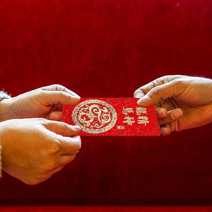 36PCS Chinese Red Envelopes, Chinese New Year Red Envelopes 2024 Dragon Lucky Money Red Packet Envelopes Hong Bao with Classic Chinese Patterns and Blessing Words (6 Styles)