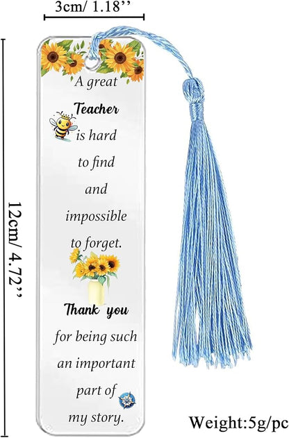 Teachers Gifts for Women Men Acrylic Plaque Bookmark Set Birthday Gifts for Professor Personalised Thank You Keepsake Bookmarker Teacher's Day Christmas Appreciate Graduation Gifts from Class Students