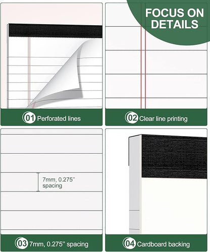12 Pack Note Pads 4x6 Inch, White Mini Legal Pads, Small Writing Pads, Notepads of College Ruled Paper, Lined Paper Pads, Scratch Pads Mini Notepad for Grocery List, To-Do List, 30 Sheet/Notepad