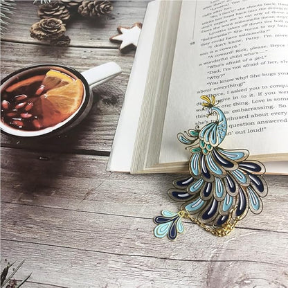 Bookmarks for Book Lovers Book Marks for Reading Women Birthday Graduation Christmas Gifts for Her Cute Metal Bookmark Book Markers Stocking Stuffers for Teens (Peacock)