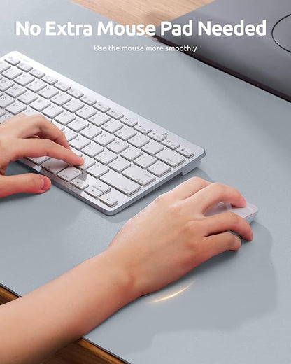 YSAGi Leather Desk Pad Protector, Office Desk Mat, Large Mouse Pad, Non-Slip PU Leather Desk Blotter, Laptop Desk Pad, Waterproof Desk Writing Pad for Office and Home (Light Grey, 23.6" x 13.8")