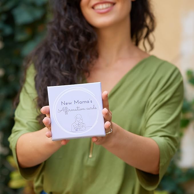 Ariond 31 New Mom Affirmation Cards for Post Partum/Postpartum Self Care with Empowering Messages on the verso of each card | New mom essentials gifts for women after birth
