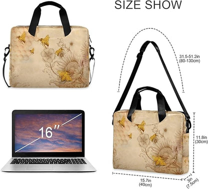 ALAZA Honey Bees Wildflowers Laptop Messenger Bag Case Sleeve Briefcase for Men Women, Multi03