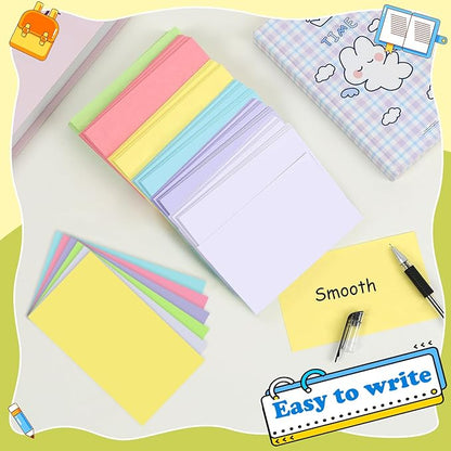 240 Count Colored Blank Index Cards 3x5 Inches Flash Cards Flashcards Heavy Weight Note Cards for Studying School Office Supplies