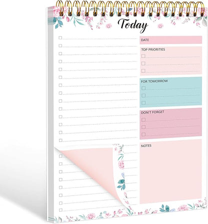 To Do List Notepad - To Do List Notebook for Work with 52 Sheets, 6.5" x 9.8" Checklist Productivity Organizer with Hourly Schedule for Task Management-Roseous
