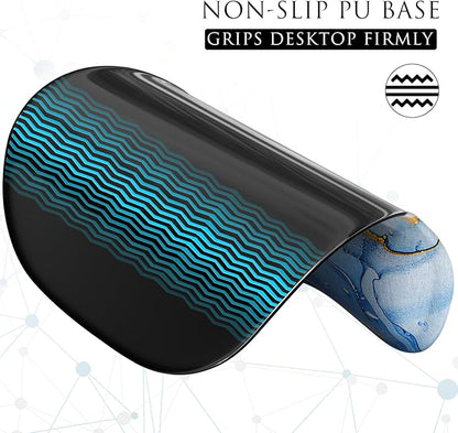 MROCO Ergonomic Mouse Pad with Gel Wrist Rest, Comfortable Mousepad with Smooth Wrist Support Surface and Non-Slip PU Base for Pain Relief, Computer, Laptop, Office & Home, 9.4 x 8.1 in, Blue Marble