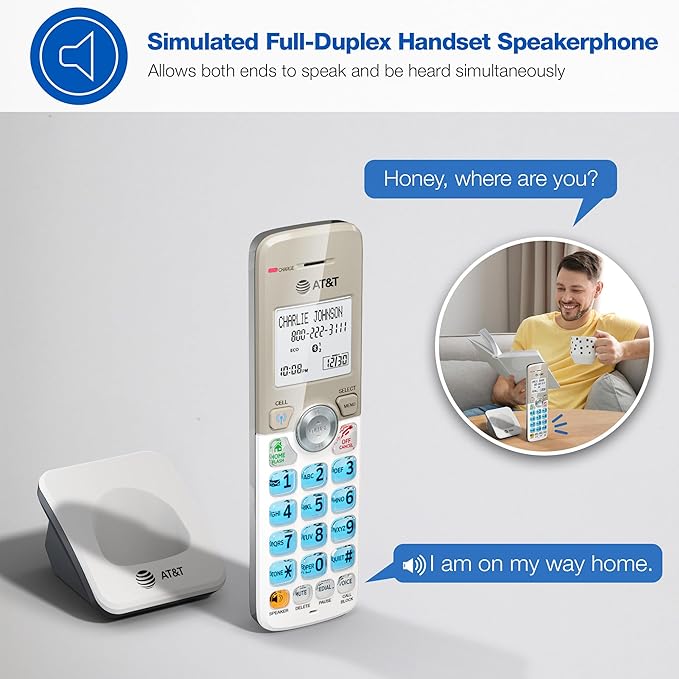 AT&T DL70019 Accessory Handset for DL72x19 Phone with Bluetooth Connect to Cell, Call Blocking, 1.8" Backlit Screen, Big Buttons, intercom, and Unsurpassed Range