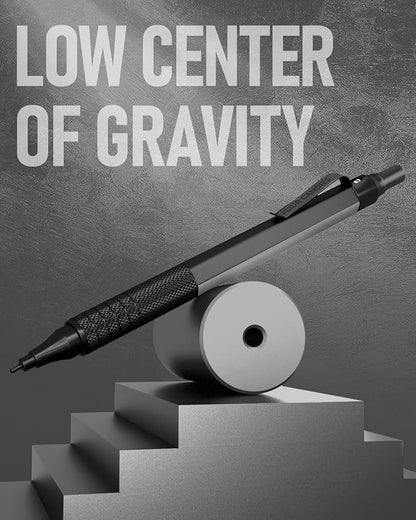 Four Candies 0.5mm Mechanical Pencil Set with Case, 3PCS Metal Artist Lead Pencil with 8 Tubes (480PCS) HB Lead Refills, 3 Erasers, 9 Eraser Refills For Engineer Art Writing Drawing Drafting, Black