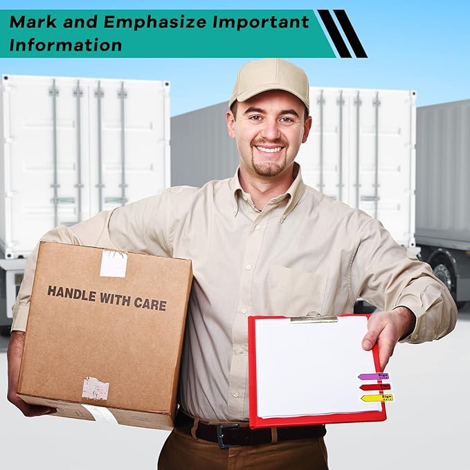 Tatuo 1200 Pcs Sign Here Tabs Colored Flag Stickers 8 Colors with Dispenser Arrow Flag Easy to Post for Notary Books Paper (Sign Here Style)