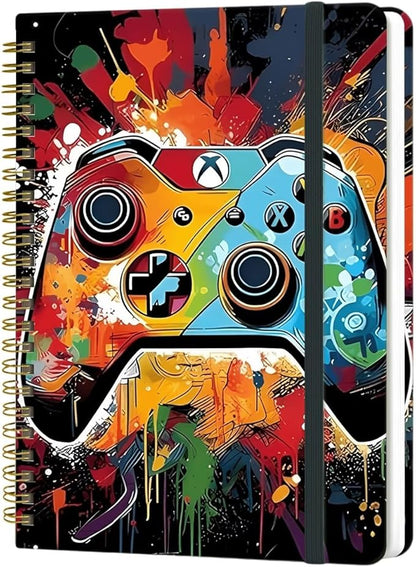 Yoiilifee Spiral Notebook - A5 Spiral Notebooks, 8.3'' × 5.8'', 160 Pages, Aesthetic Journaling Notebooks for Women, College Lined Notebook with Elastic Closure, Back Pocket, for School Office, GameA