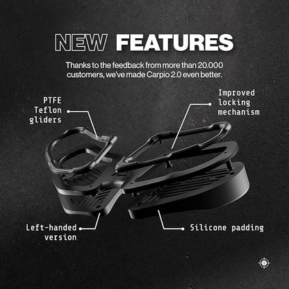 DELTAHUB Carpio 2.0 - Left-Handed Truly Ergonomic Wrist Rest for Mouse, Carpal Tunnel Support, Pain Relief, Anti-Fatigue, Easy Glide, Sleek, Office Computer, Laptop, Gaming - Small, White