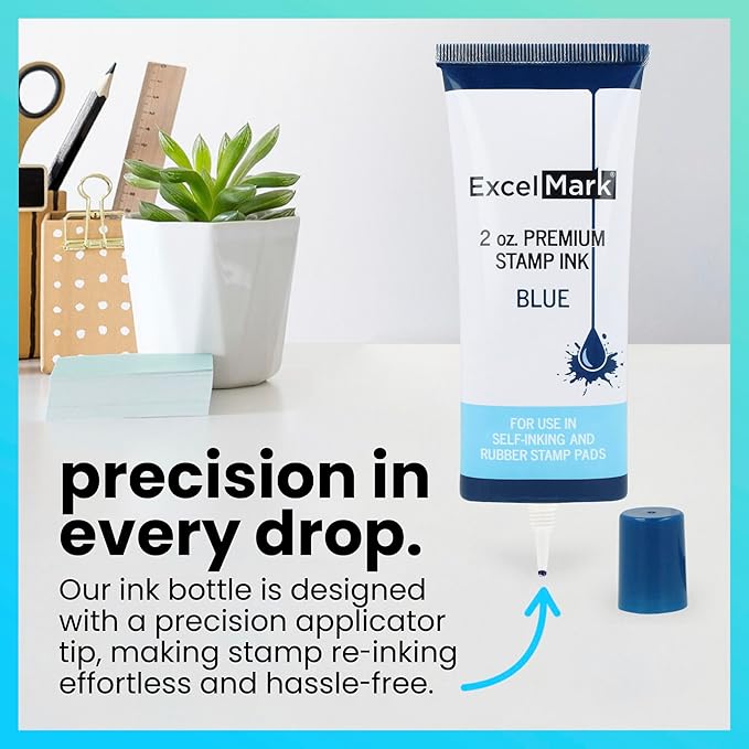 Self Inking Stamp Refill Ink - 2 oz. - Blue Ink