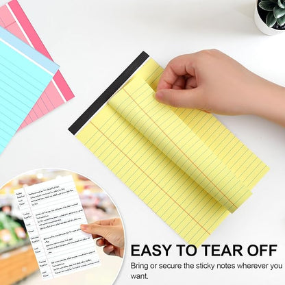 Utron 6 PCS Small Legal Pads 5x8 Colorful, Narrow Ruled Small Note Pads 5x8, Micro Perforated Writing Pad, College Ruled Legal Notepads 5x8 for Study, Office, To-Do Lists(30 Sheets/Small Notepad)