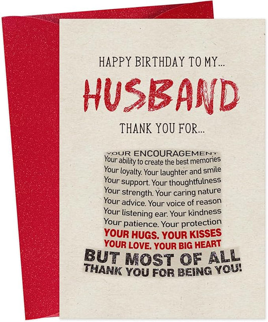 Birthday Card Gift for Husband - Romantic Husbands Birthday Card from Wife,Best Birthday Gifts for Husband,Happy Birthday To My Husbands