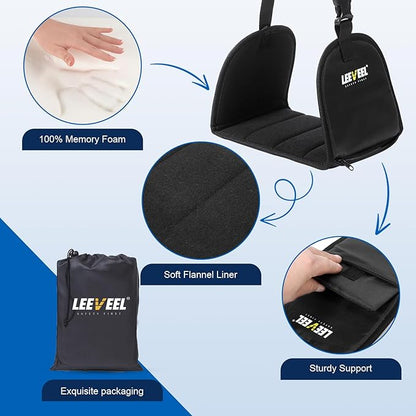 Foot Hammock for Plane Travel,Portable Airplane Foot Rest with Memory Foam and Hardboard,Adjustable Airplane Foot Hammock,Airplane Travel Essentials (Storage Bag Packaging)