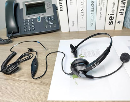 Callez RJ9 Phone Headset for Cisco Office Phones, Corded Telephone Headset with Microphone Noise Cancelling for Cisco IP Phones 6941 7811 7841 7941 7942 7945 7962 7965 7975 8841 8845 8851 8861 8945