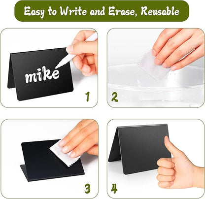 16 Pcs Mini Chalkboard Signs, Food Labels for Party Buffet, Premium Small Chalkboard Sign, Reusable and Easily Cleanable Small Chalkboard Signs with Stand, Food Signs for Buffet, Catering Supplies