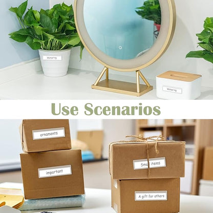 60 Pack 1.2" x 4.3" Self Adhesive Label Holders with 60Pcs Paper Label Inserts, Shelf Tag Label Holder Clear Pockets for Bookshelf Mailbox Shelves Storage Bins