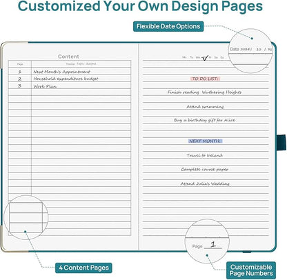 A5 Lined Journal Notebook - 100 GSM Thick Paper, Hardcover Journaling Notebook for Writing, Work, Travel, School, College Ruled Journal for Women Men, PU Leather Note Book,5.5”x8.3”- Klein Blue