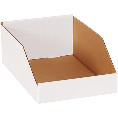 Partners Brand PBINMT812 Open Top Bin Boxes, 8" x 12" x 4 1/2", Oyster White (Pack of 50)