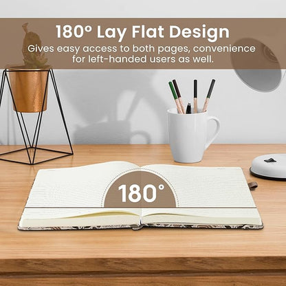 Lined Journal Notebook for Women & Men, Hardcover Leather Journal for writing, A5 College Ruled Notebook for Work & Note Taking, Perfect for Office School Home Supplies, 160 Pages, Magical Forest