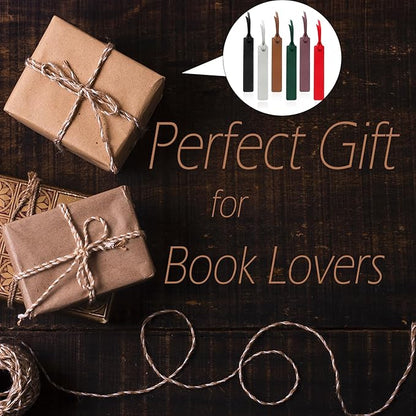 6PCs Bookmark, Leather Bookmarks with Leather Rope, Page Markers Reading Gifts for Women, Readers, Book Mark for Book Lovers by HNQCPCVU