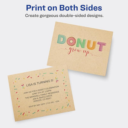 Avery Kraft Brown Postcards, 4.25" x 5.5", Laser/Inkjet, 80 Printable Postcards, Also Great for Thank You Cards and Invitations (5629)