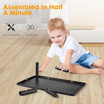 Computer Monitor Stand Riser for Desk, 3 Height Adjustable Pc Laptop Tv Desktop Monitor Stand Riser with Cable Straps, Metal Shelf Holder, Screen Floor Stand Riser for Desk, Floor, Carpet