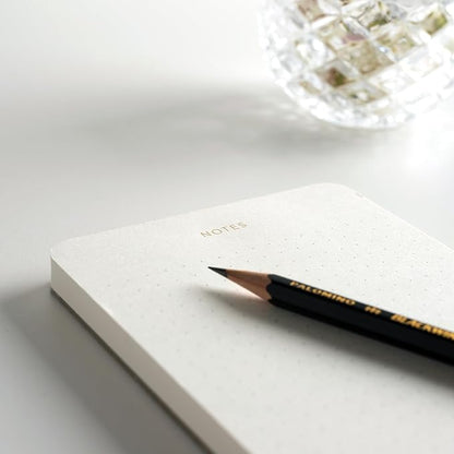Elegant Desk Notepads for Professionals, Executive's Memo Pads, Minimalist, Gold Foiled, Dotted Layout, 5 Pack, 375 Sheets Total (75 Each), 6.3" x 3.9”, 80 GSM, Eco-friendly, FSC™ Certified