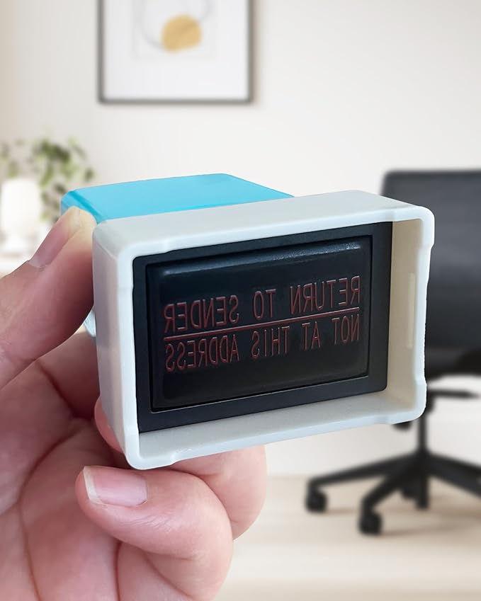 WAFJAMF Return to Sender not at This Address–Information Stamps Self Inking Rubber Stamp Red Ink Message Stamp-Medium